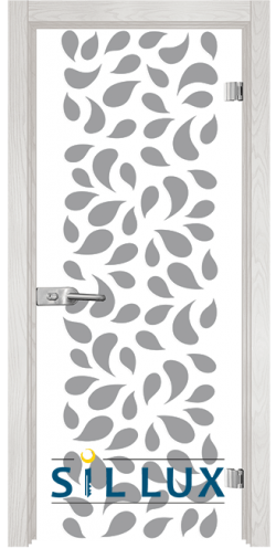 Стъклена интериорна врата Print G 13 1 F каса снежен бор