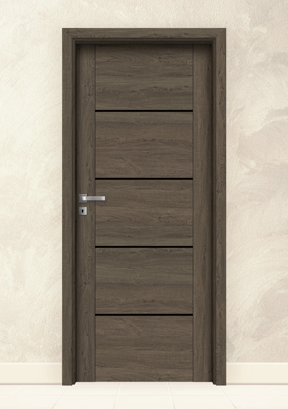 Интериорна врата Invado Aristo модел 5 Black Lacobel Ashy Oak
