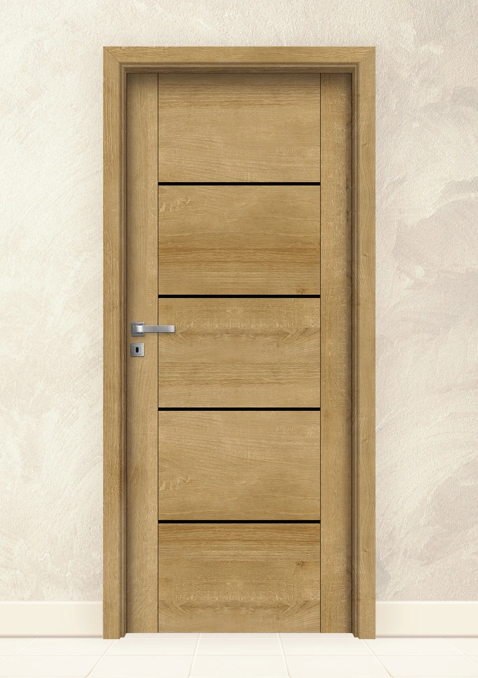Интериорна врата Invado Aristo модел 5 Black Lacobel European Oak