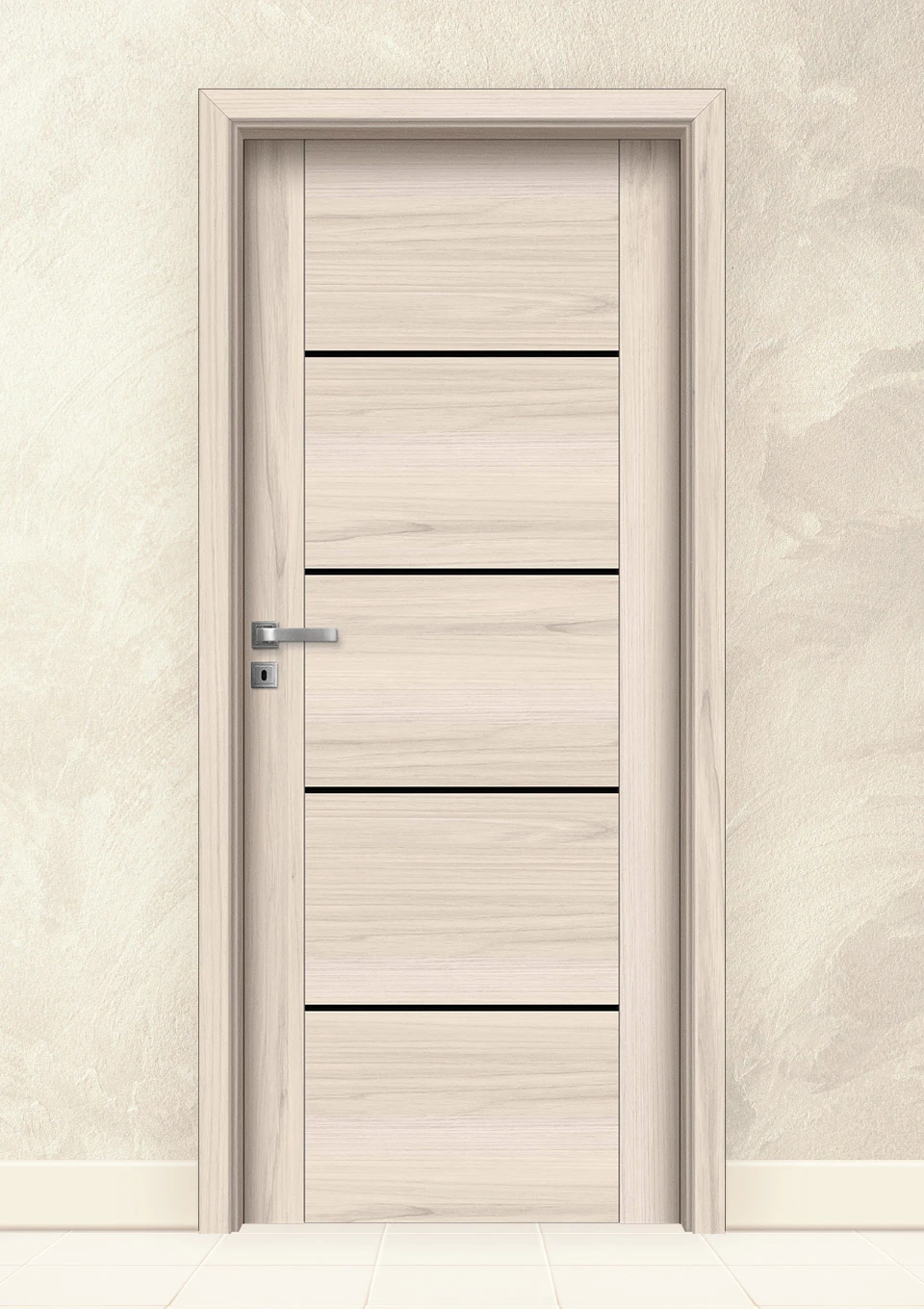 Интериорна врата Invado Aristo модел 5 Black Lacobel Spring Oak